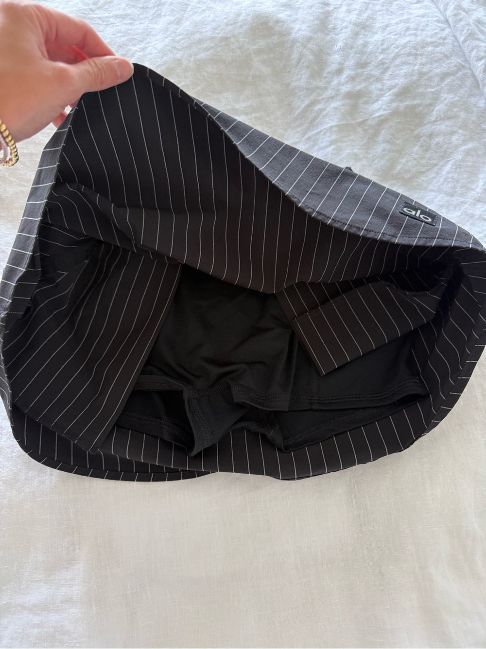 Alo Black Pinstripe Athletic Skort - no longer sold by alo! - Picture 4 of 4